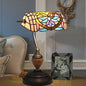 Tiffany Mediterranean Heart Stained Glass Bank 1-Light Table Lamp