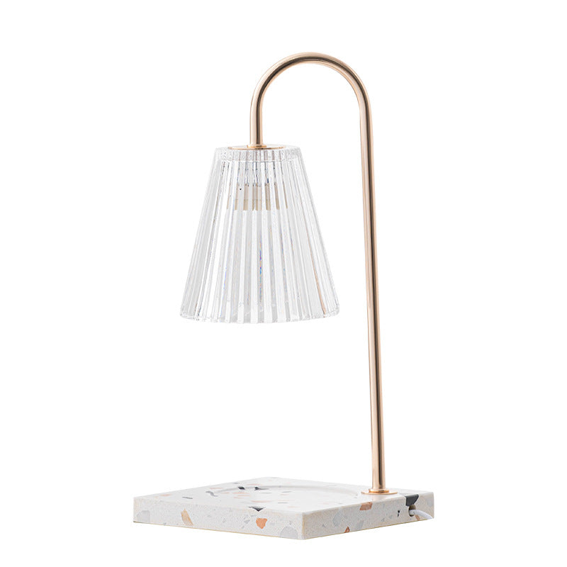 Minimalist Terrazzo Glass Shade 1-Light Melting Wax Table Lamp