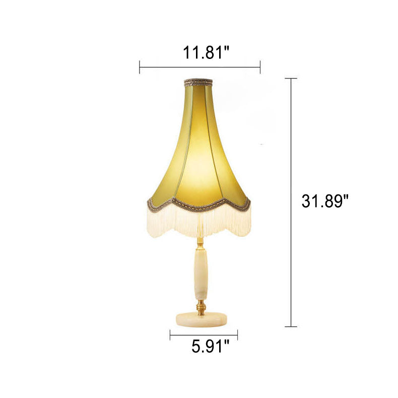 French Retro Court Tassel Copper 1-Light Table Lamp