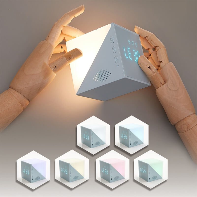 Creative Rubik's Cube Clock Led Night Light USB Smart Table Lamp