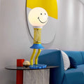 Contemporary Creative Memphis PVC Iron Smile Cartoon Character 1-Light Table Lamp For Bedroom
