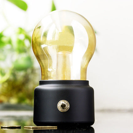 Contemporary Retro Bulb Ball ABS USB Charging LED Table Lamp For Bedroom