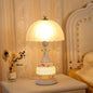 Contemporary Scandinavian Flower Umbrella Glass Ceramic 1-Light Table Lamp For Bedroom