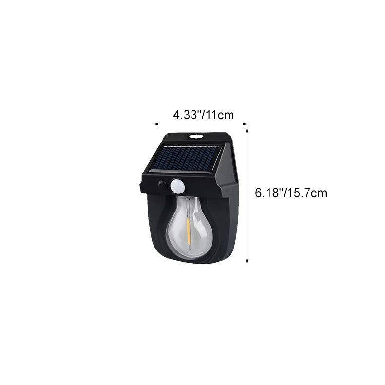 Contemporary Industrial Solar Waterproof Human Sensor LED Wall Sconce Lamp For Outdoor Patio