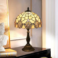 Tiffany Retro Lotus Resin Base Stained Glass 1-Light Table Lamp