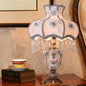 European Court Light Purple Fabric Tassel 1-Light Table Lamp