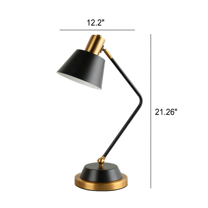 Nordic Simple Cone Shade Bend Arm 1-Light Table Lamp