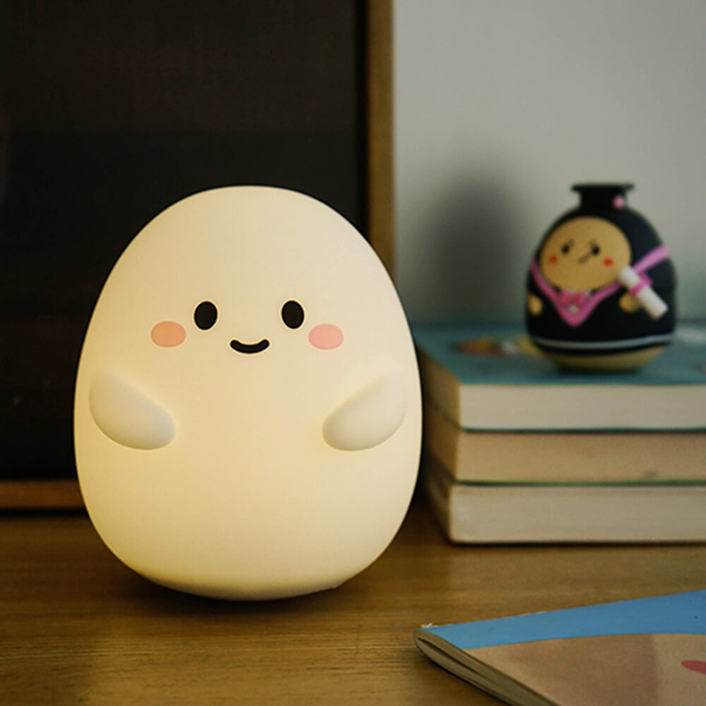 Creative Cartoon Egg Silicone USB LED Kids Night Light Table Lamp