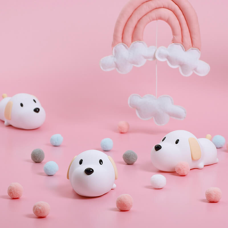 Cartoon Dumb Dog Silicone LED Pat Night Light Table Lamp