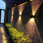 Modern Round Tempered Glass Waterproof Solar LED Outdoor Garden Wall Sconce Lamp