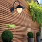 Contemporary Retro Peach Glass Iron Outdoor Waterproof 1-Light Wall Sconce Lamp For Garden