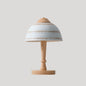 Vintage Solid Wood Ceramic Dome LED Table Lamp