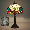 European Tiffany Baroque Gem Stained Glass 1-Light Table Lamp