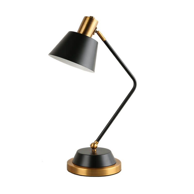 Nordic Simple Cone Shade Bend Arm 1-Light Table Lamp