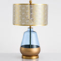 Modern Luxury Blue Glass Bottle Metal Lamp Shade 1-Light Table Lamp