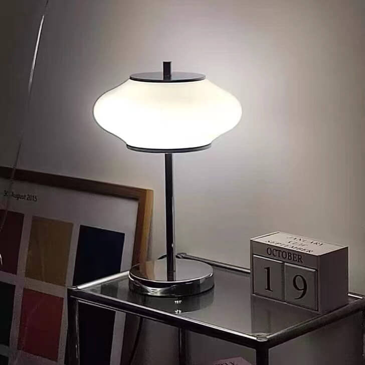 Industrial Glass Medieval UFO Shaped LED Table Lamp