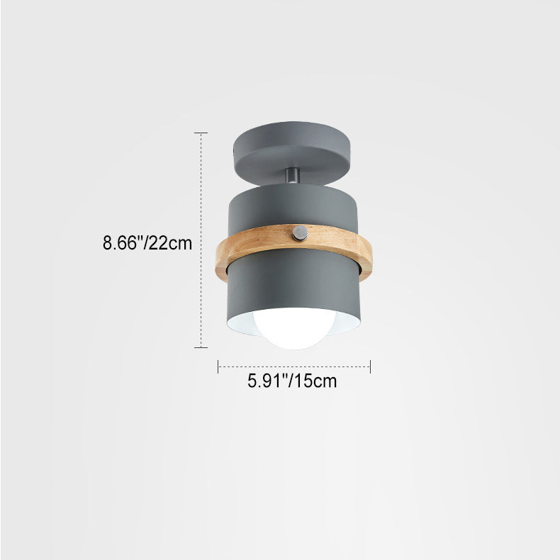 Nordic Wood & Iron Ceiling Light