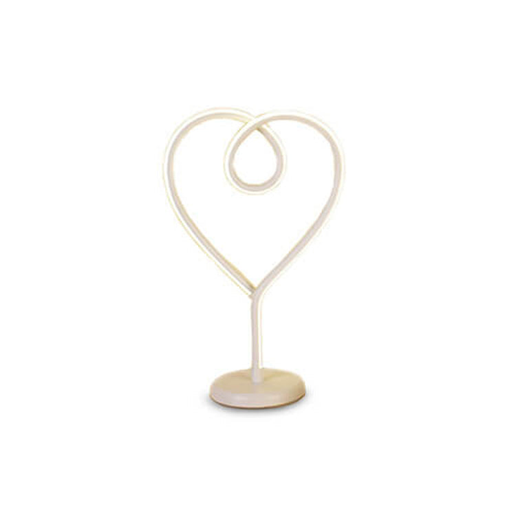 Modern Creative Heart Shape Aluminum Iron LED Table Lamp