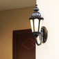 Traditional Vintage Round Aluminum Cylinder 1-Light Outdoor Wall Light For Garden