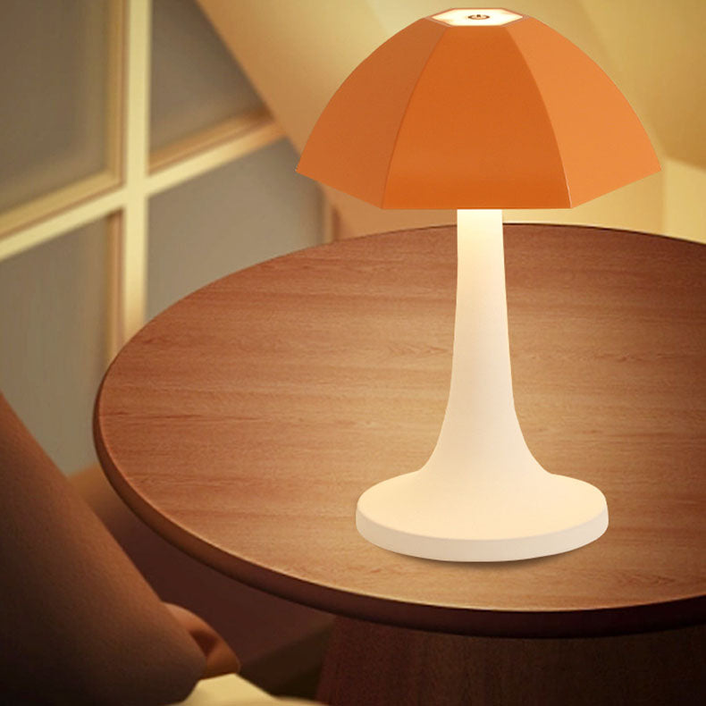Contemporary Creative Iron Mushroom PC LED USB Charging Table Lamp For Bedroom