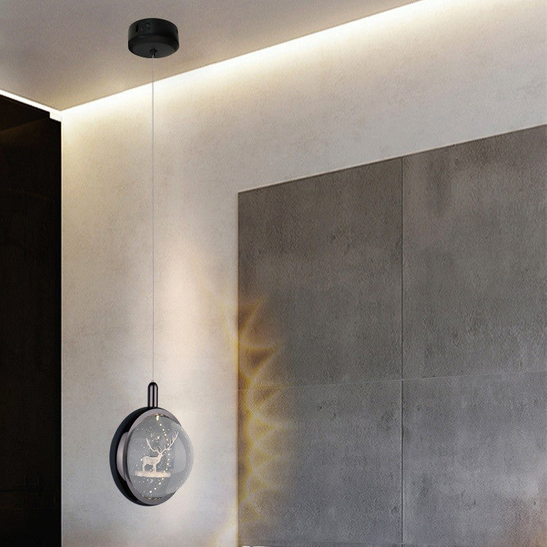 Minimalist Crystal Ball LED Pendant