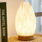 Contemporary Scandinavian Round Wave Pod Wood PLA 1-Light Table Lamp For Bedroom
