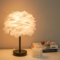 Contemporary Creative Iron Feather USB LED Table Lamp For Bedroom