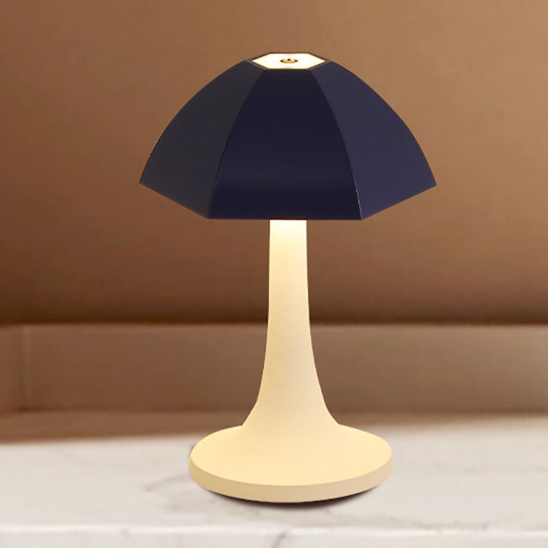 Contemporary Creative Iron Mushroom PC LED USB Charging Table Lamp For Bedroom
