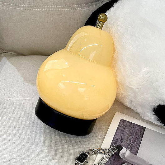 Modern Simplicity Metal Glass Pear USB LED Table Lamp For Bedroom