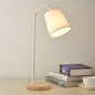 Simple Fabric Cone Shade Wood Base 1-Light Table Lamp