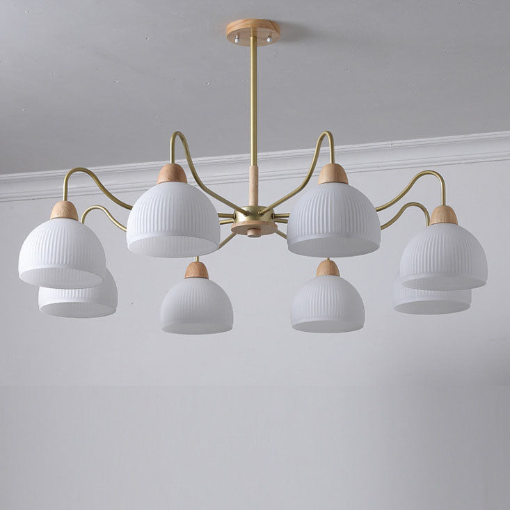 Nordic Glass & Wood Chandelier