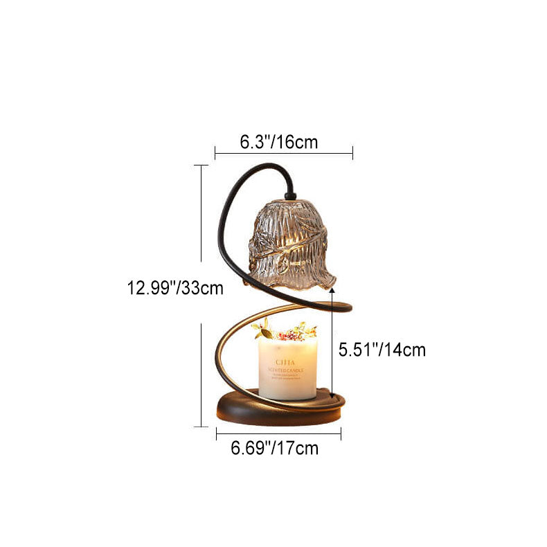 Modern Creative Glass Flower-Shaped 1-Light Melting Wax Table Lamp