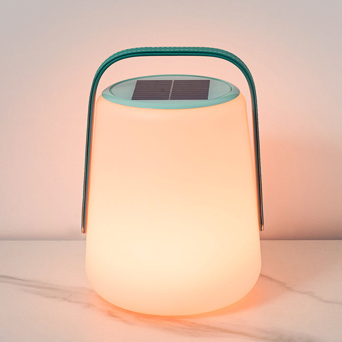 Modern Minimalist Solar Waterproof Leather PE Cylinder Striped Lantern Portable LED Landscape Lighting Outdoor Light For Outdoor Patio
