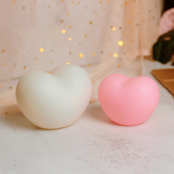 Contemporary Creative Rubber Coating Heart LED Night Light Table Lamp For Bedroom