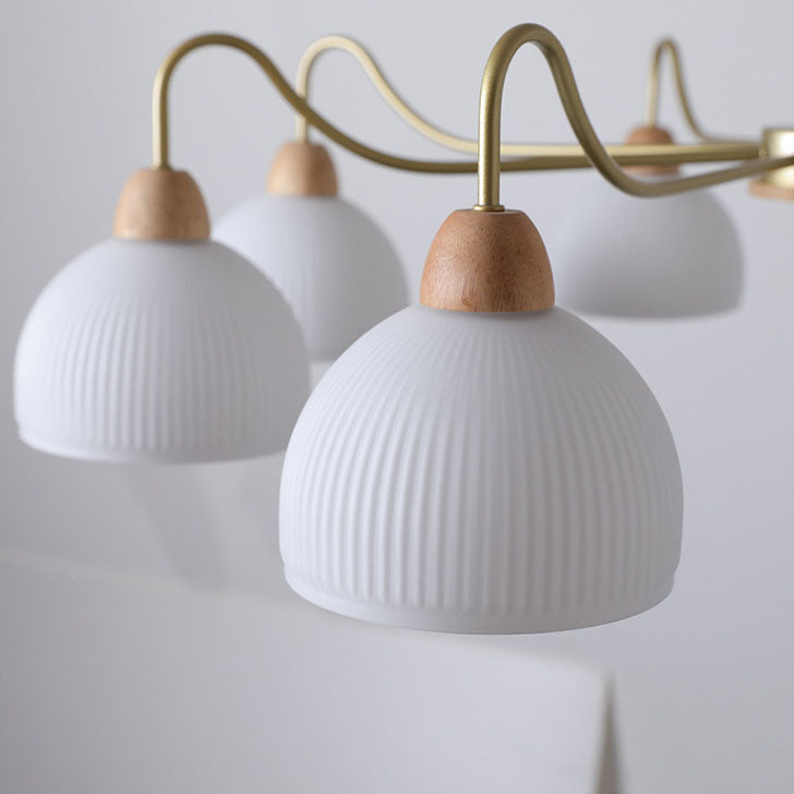 Nordic Glass & Wood Chandelier