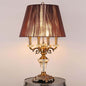 Modern Luxury Fabric Shade Candle Crystal Base 3/4 Light Table Lamp