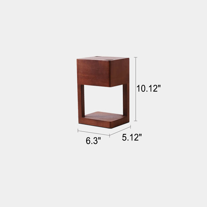 Modern Log Square Geometry 2-Light Melting Wax Table Lamp