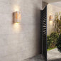 Modern Minimalist Square Rectangle Yellow Travertine LED Wall Sconce Lamp For Outdoor Patio