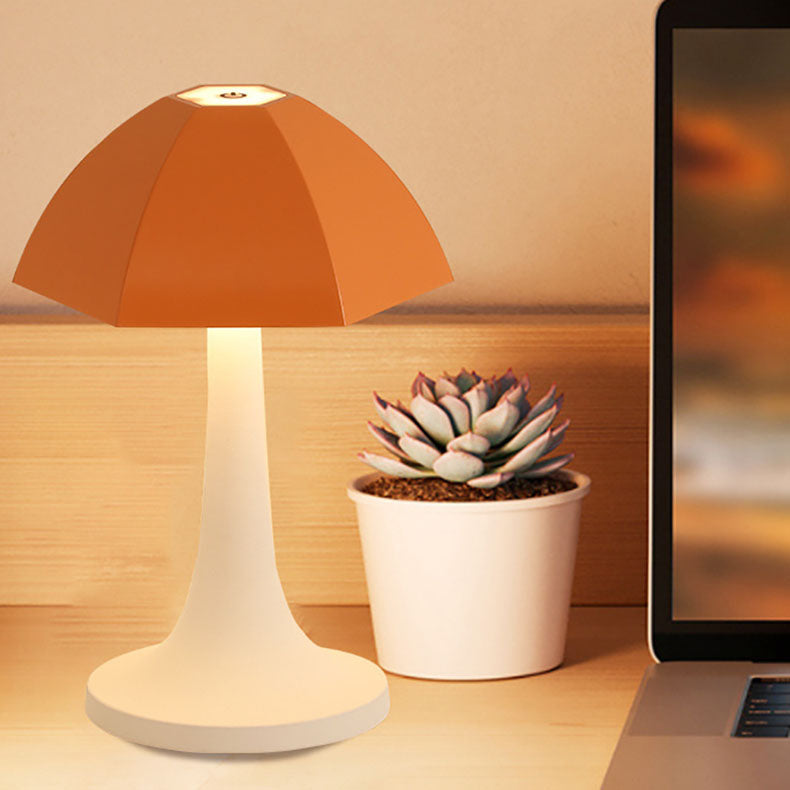 Contemporary Creative Iron Mushroom PC LED USB Charging Table Lamp For Bedroom