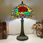 Tiffany Half Round Rose Hardware Stained Glass 1-Light Table Lamp