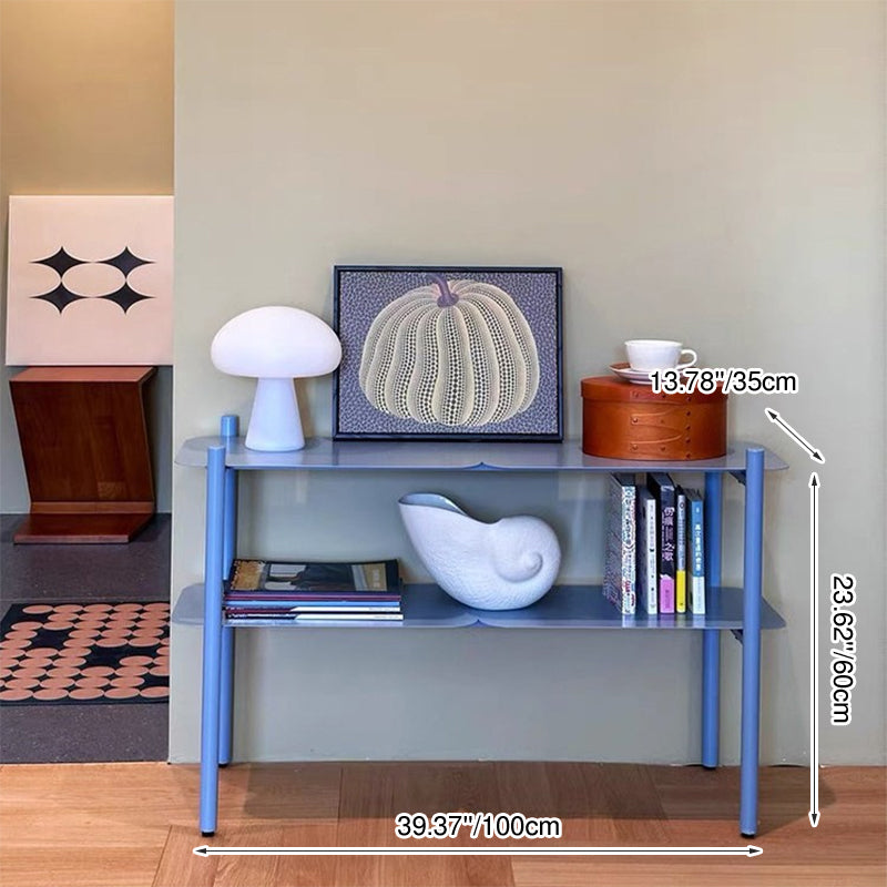 Iron 2-Tier Blue Storage Shelf