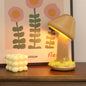 Modern Art Deco Mushroom Round Beech Wood LED Table Lamp For Bedroom