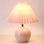 Vintage Pleated Fabric Lampshade Ceramic 1-Light Table Lamp