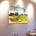 Modern Pure Chrome Color Metal 2-Light Vanity Light Mirror Front Wall Sconce Lamp
