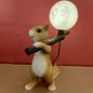 Contemporary Creative Resin Squirrel Moon Glass 1-Light Table Lamp For Bedroom