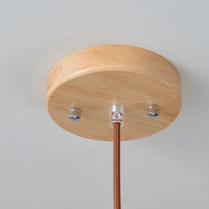 Japanese Wood & Glass Jar Chandelier