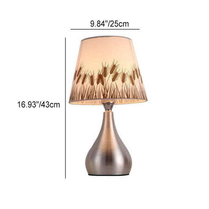 Modern Minimalist Personality Fabric Aluminium Cylindrical 1-Light Table Lamp for Bedroom