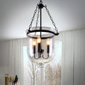 Rustic Glass & Iron 3-Light Chandelier
