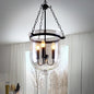 Rustic Glass & Iron 3-Light Chandelier