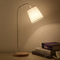 Simple Fabric Cone Shade Wood Base 1-Light Table Lamp